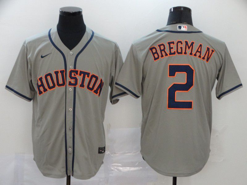 Men Houston Astros #2 Bregman Grey Nike Game MLB Jerseys->women mlb jersey->Women Jersey